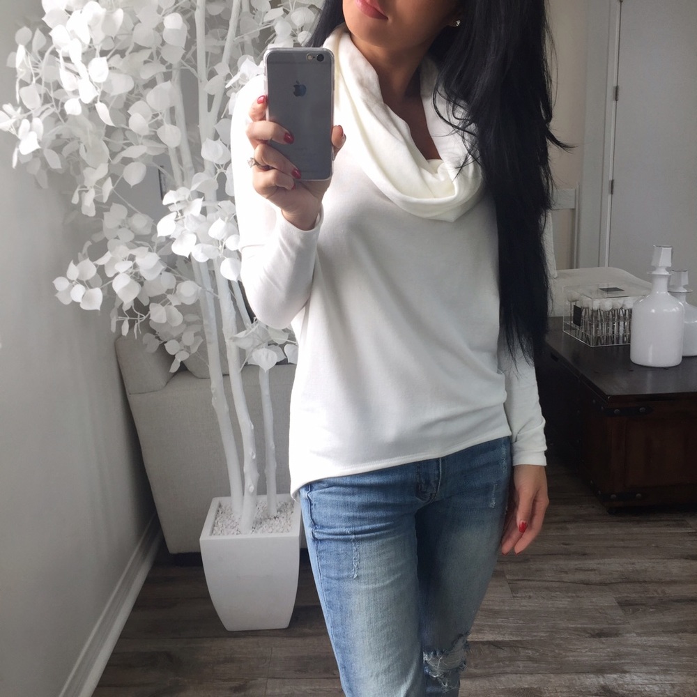 Ivory Softest Lush Cowl Neck